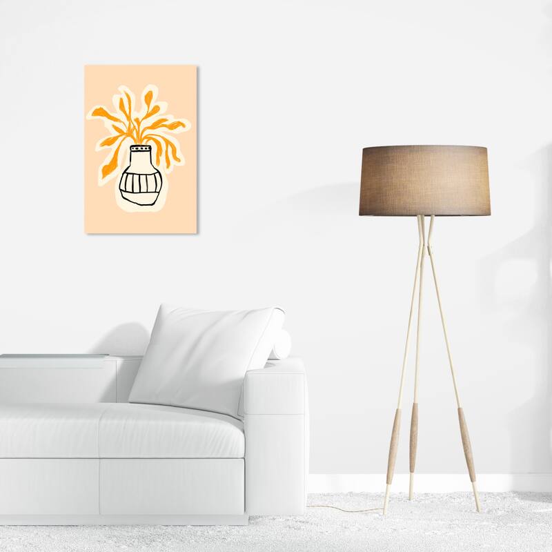 Wynwood Studio Canvas Floral and Botanical Gold Plants Yellow and Dark Yellow Modern & Contemporary Wall Art Canvas Print - 24 x 16