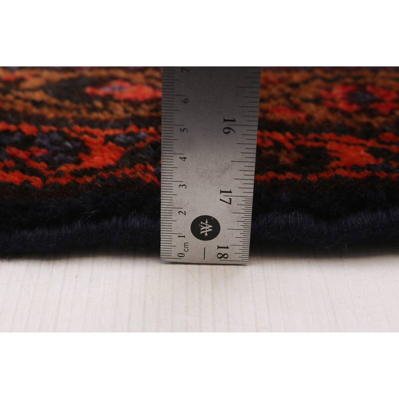 ECARPETGALLERY Hand-knotted Andelz Navy, Red Wool Rug - 3'8 x 14'4