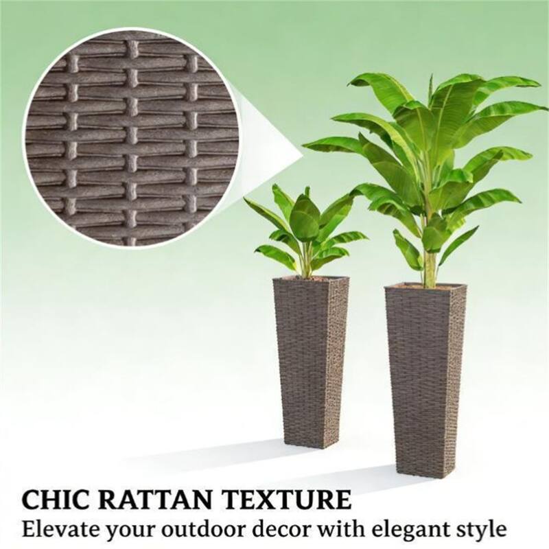 Outdoor Plant Flowerpot, set Of 2 Plastic Flowerpots