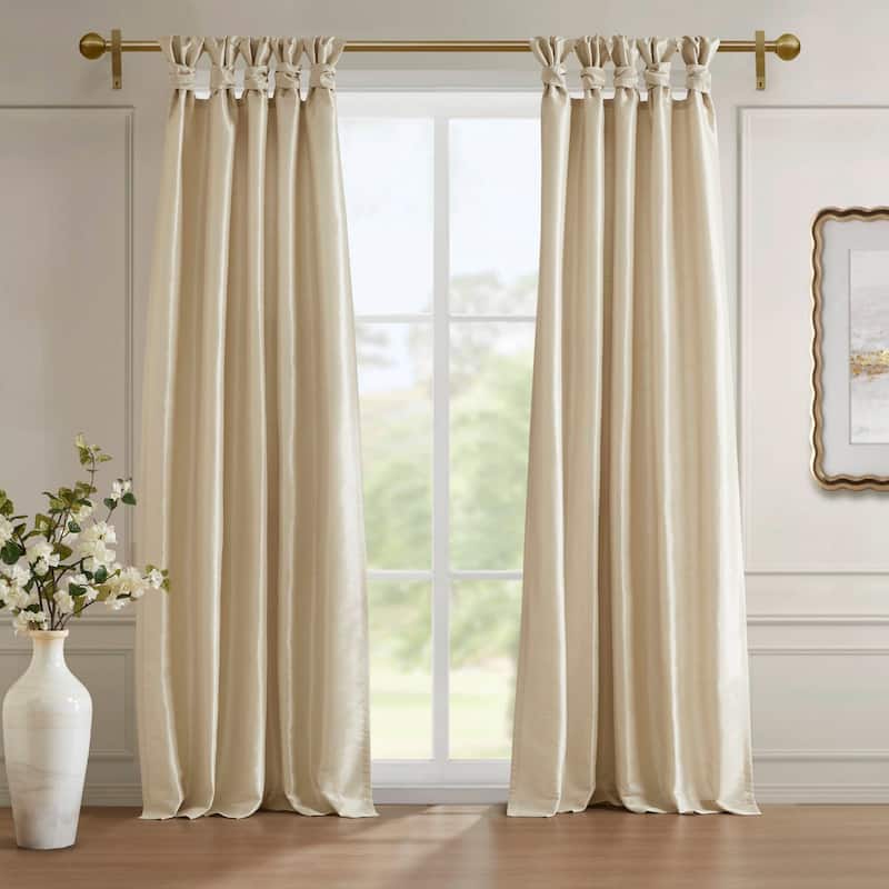 Madison Park Emilia Twist Tab Total Blackout Window Curtain Panel - 50x95" - Champagne