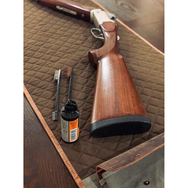 Outdoor Leisure Products Model CT10007 Canvas and Leather Shotgun / Rifle Rollup Cleaning Mat