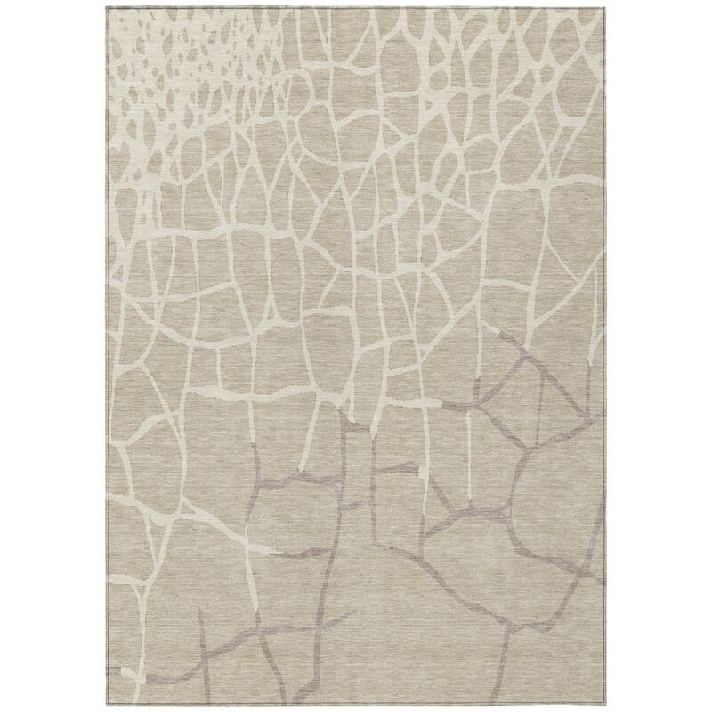 HomeRoots Abstract Transitional Rectangle Outdoor Rug