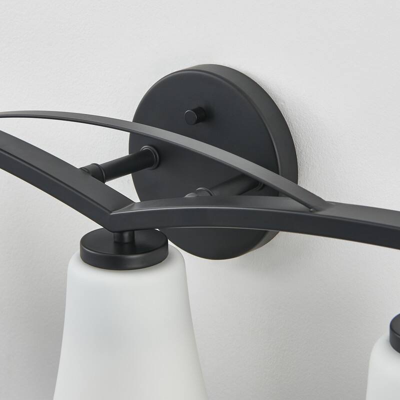 KAWOTI 3/4/5 Lights Dimmable Modern Bathroom Vanity Light with Opal Glass