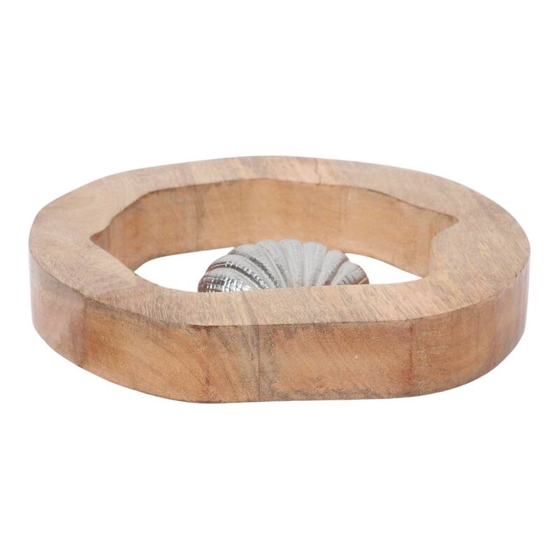 Decorative Figurine on Round Wooden Stand Sculpture