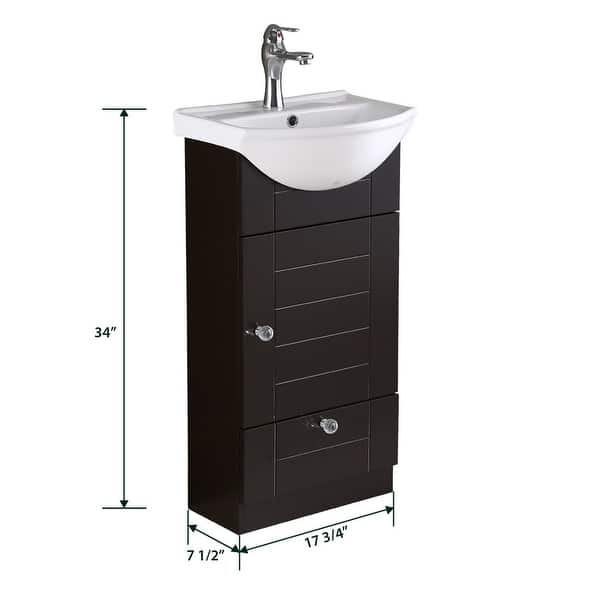 Renovators Supply Mahayla 17-3/4" Small Cabinet Vanity Bathroom Sink Black with Faucet, Drain and Overflow