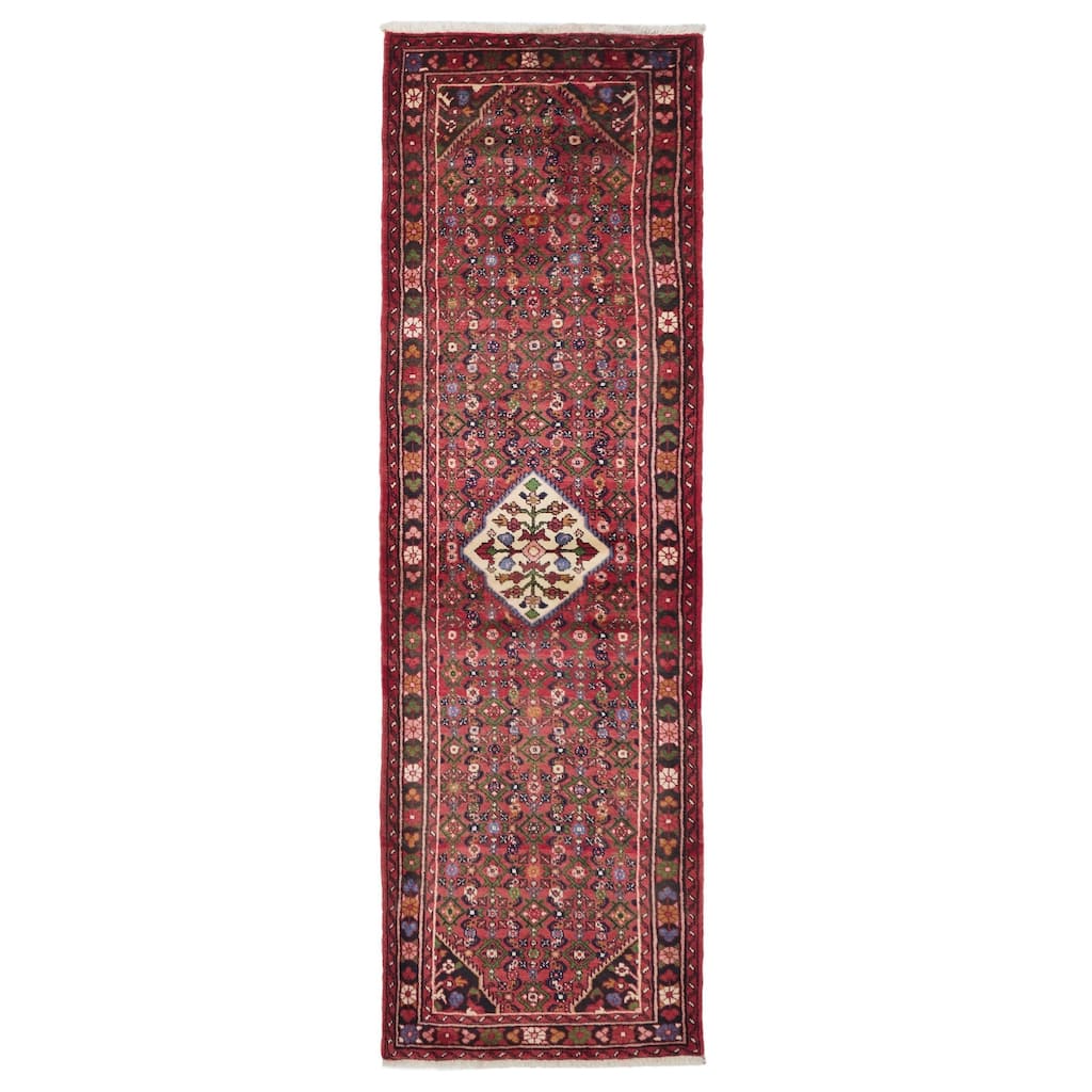 ECARPETGALLERY Hand-knotted Andelz Red Wool Rug - 2'9 x 9'4