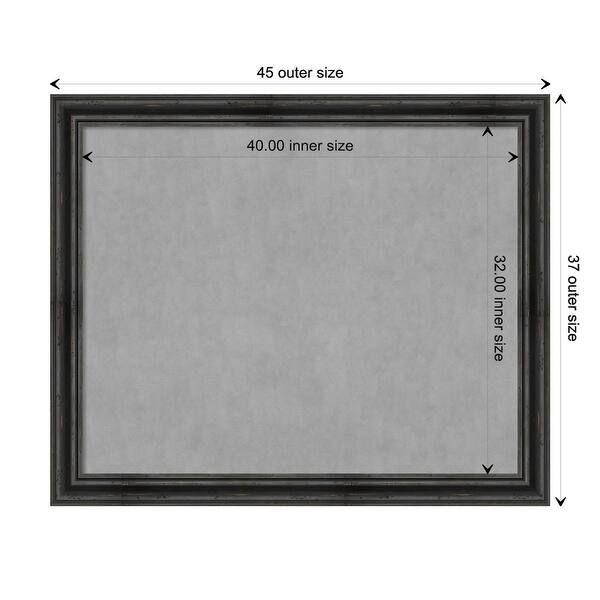 dimension image slide 14 of 17, Amanti Art Rustic Pine Black Framed Magnetic Board
