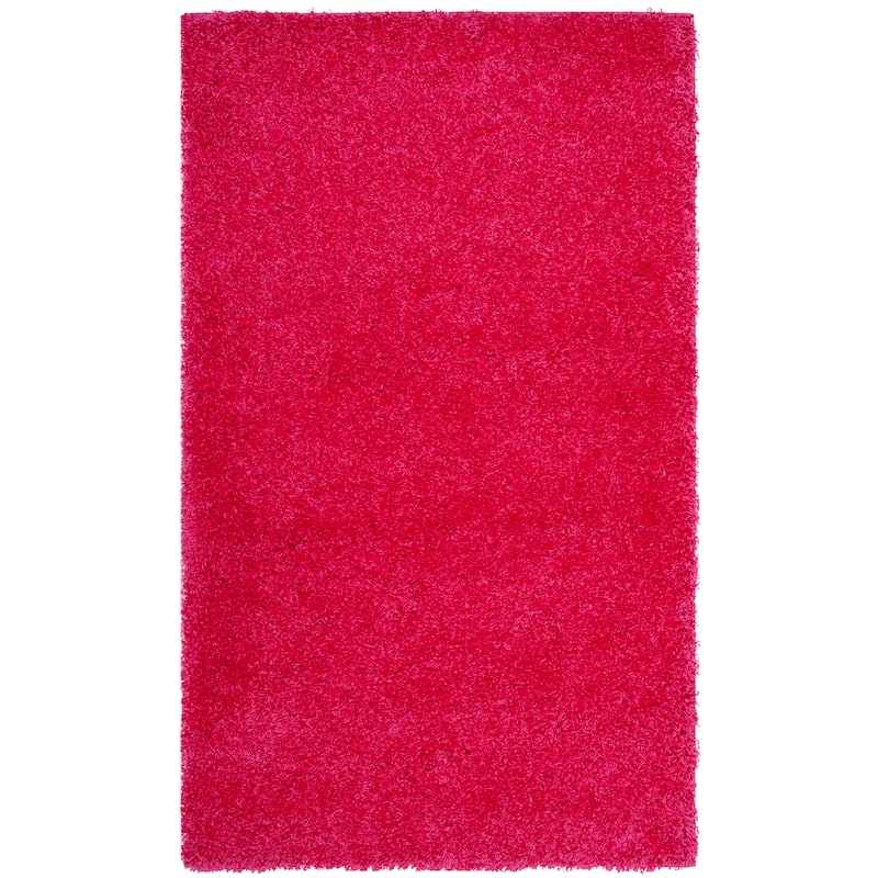 SAFAVIEH Laguna Shag Verdiana Solid Color 2-inch Thick Rug. - 3' x 5' - Fuchsia - Rectangle