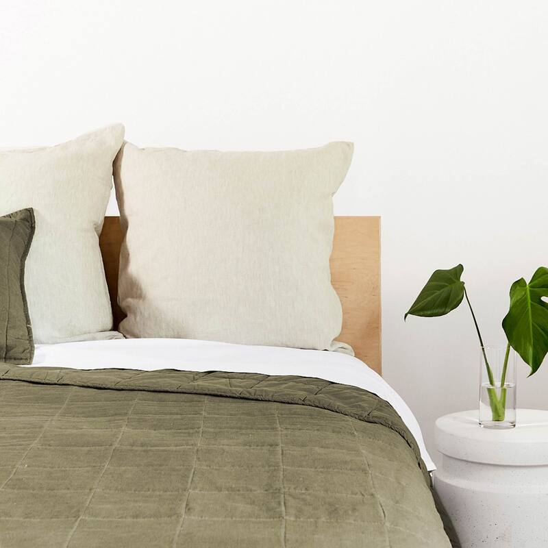 French Linen Box Stitch Quilt by BOKSER HOME