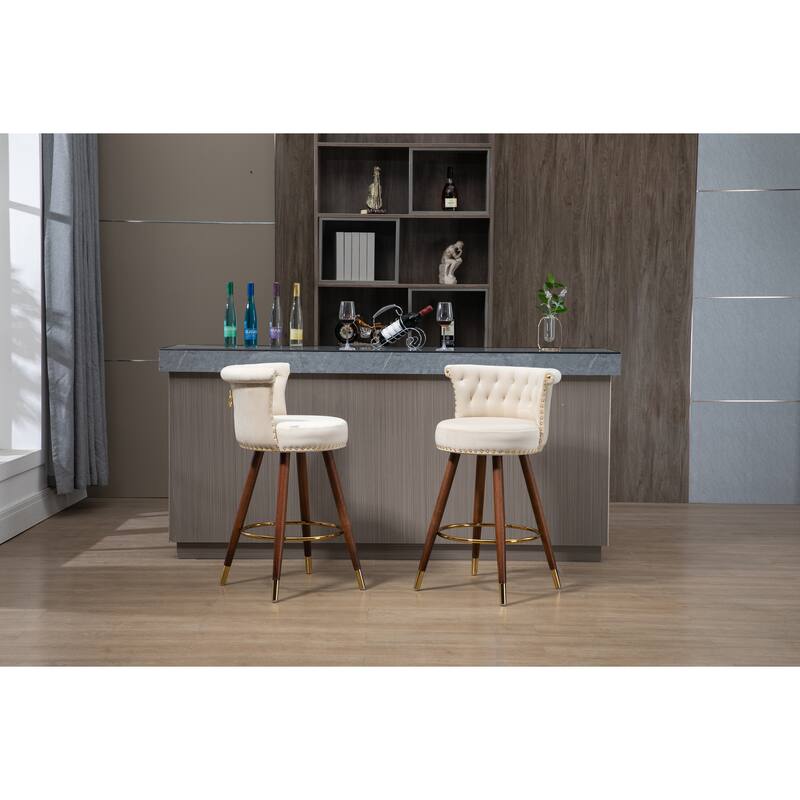 Swivel Bar Stools With Backrest Footrest