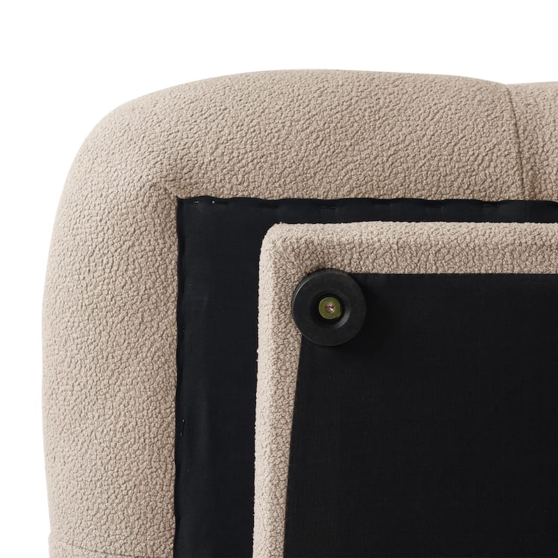 109'' Teddy Velvet Fabric Sectional Sofa L-Shaped Couch with Ottoman