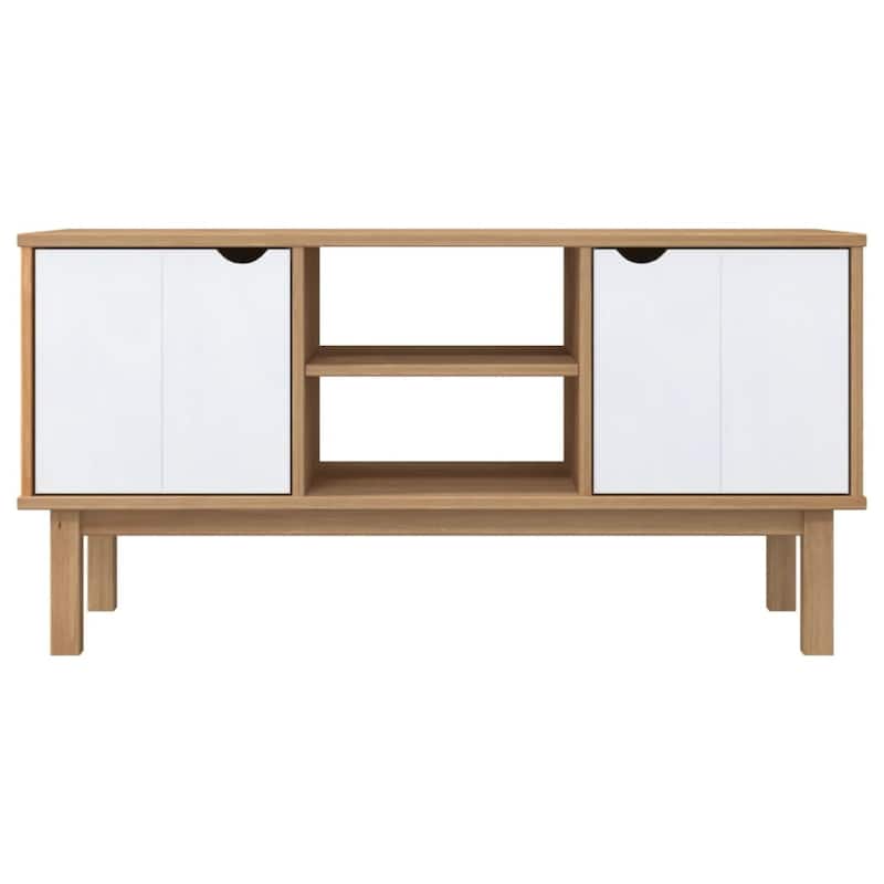 vidaXL TV Cabinet OTTA 44.7"x16.9"x22.4" Solid Wood Pine - 44.7" x 16.9" x 22.4"
