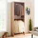Prosper 32" Gray Wood Walk-in Closet – Modular 5-Piece Set With 2 Hanging Rods, Freestanding Storage System