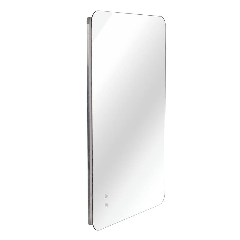GDFStudio - Meridian Modern Rectangular Backlit Bathroom Wall Mirror, Adjustable LED Lighted, Memory & Aniti-Fog Function