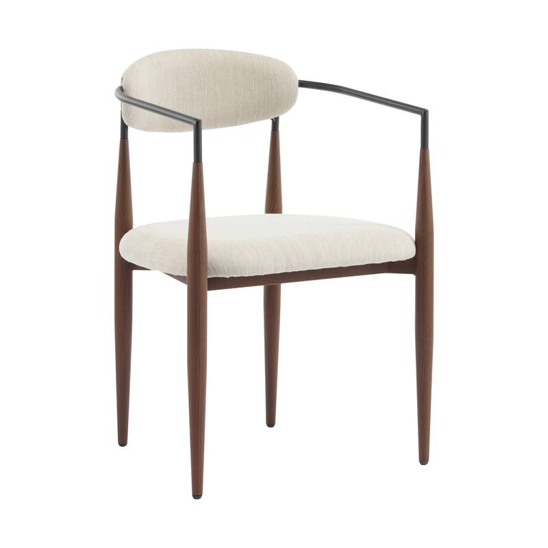 Modern Industrial Elmore Upholstered Dining Chairs (Set of 2) with Iron Frame by Christopher Knight Home