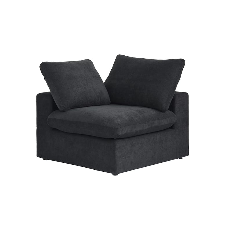 Living Room Sofa V-shaped Linen Modular Sofa Multiple Cushions Corner Couch
