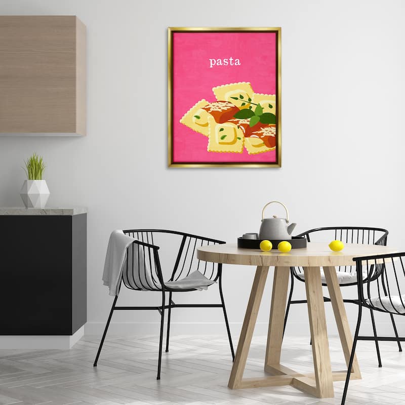 Stupell Ravioli Pasta Dish Framed Floater Canvas Wall Art Design By Kim Allen