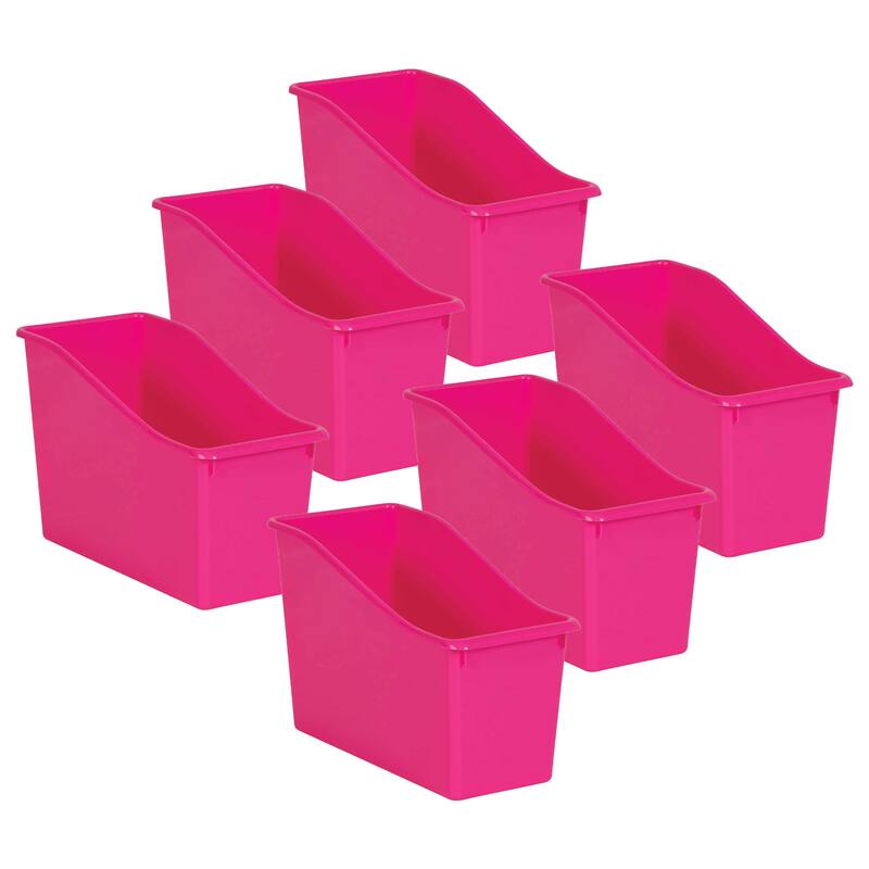 Teacher Created Resources Pink Plastic Book Bin, Pack of 6