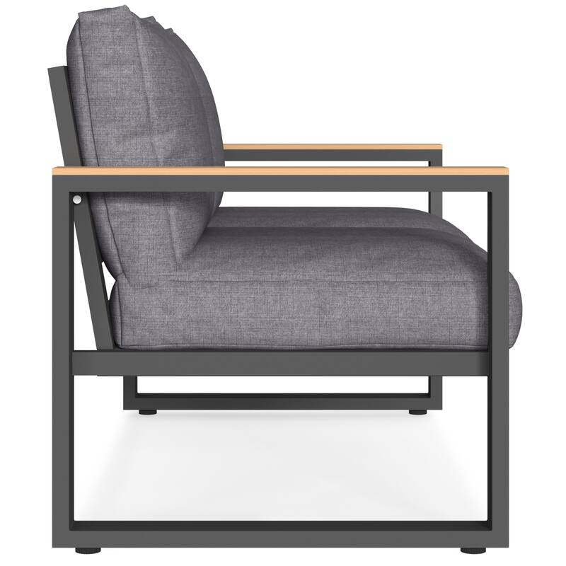 52'' Metal Outdoor Loveseat with Cushions