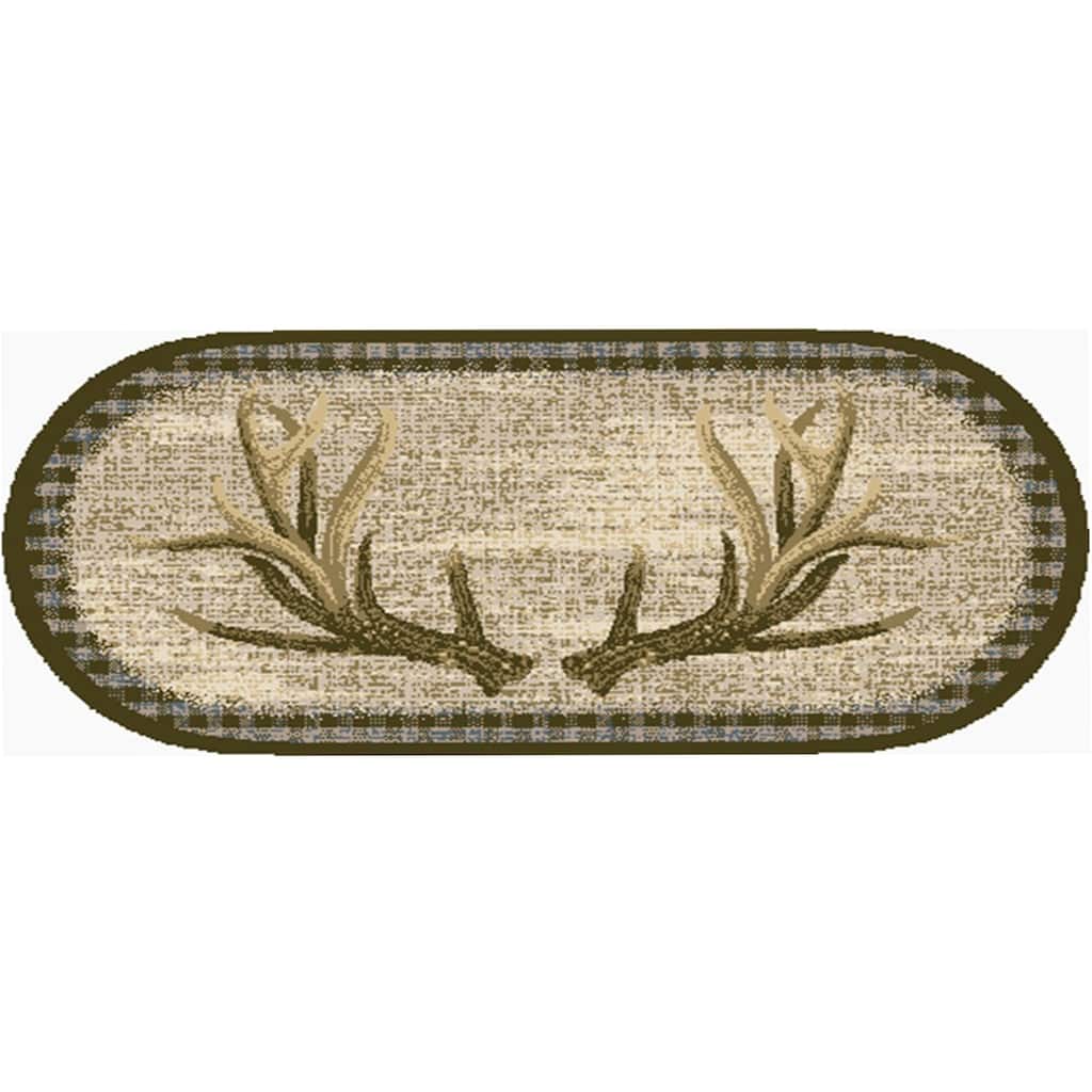 Cozy Cabin Trophy Rack Accent Rug 20"x44"