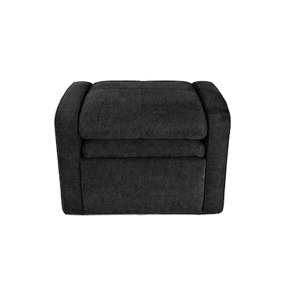Kids Black Comfy Upholstered Recliner Chair with Storage - 20x16x25 in.