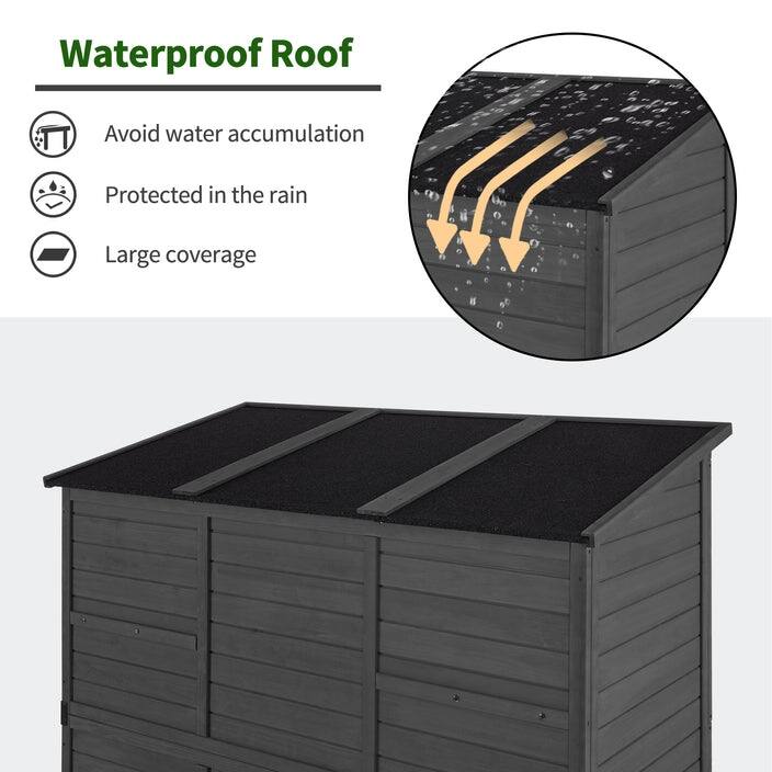 MCombo Outdoor Storage Cabinet Shed, Garden Tool Shed with Waterproof Asphalt Roof, 1738