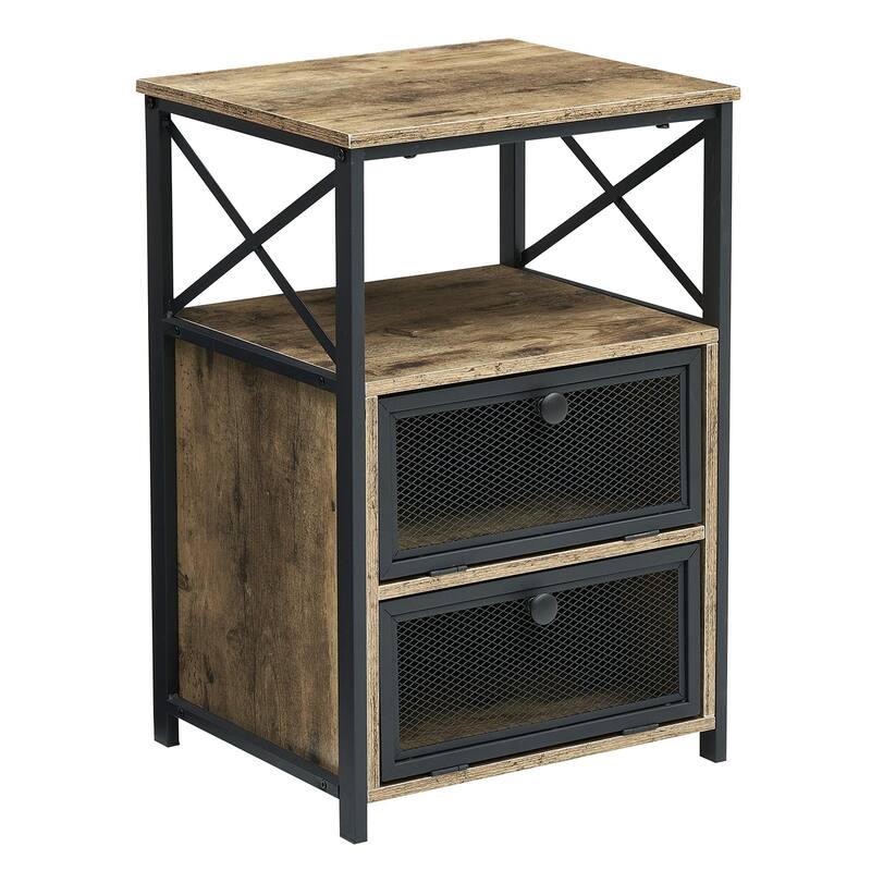 Nightstand, End Side Table with Storage Space and Door,Modern Nightstands for Living Room,Bedroom - Grey