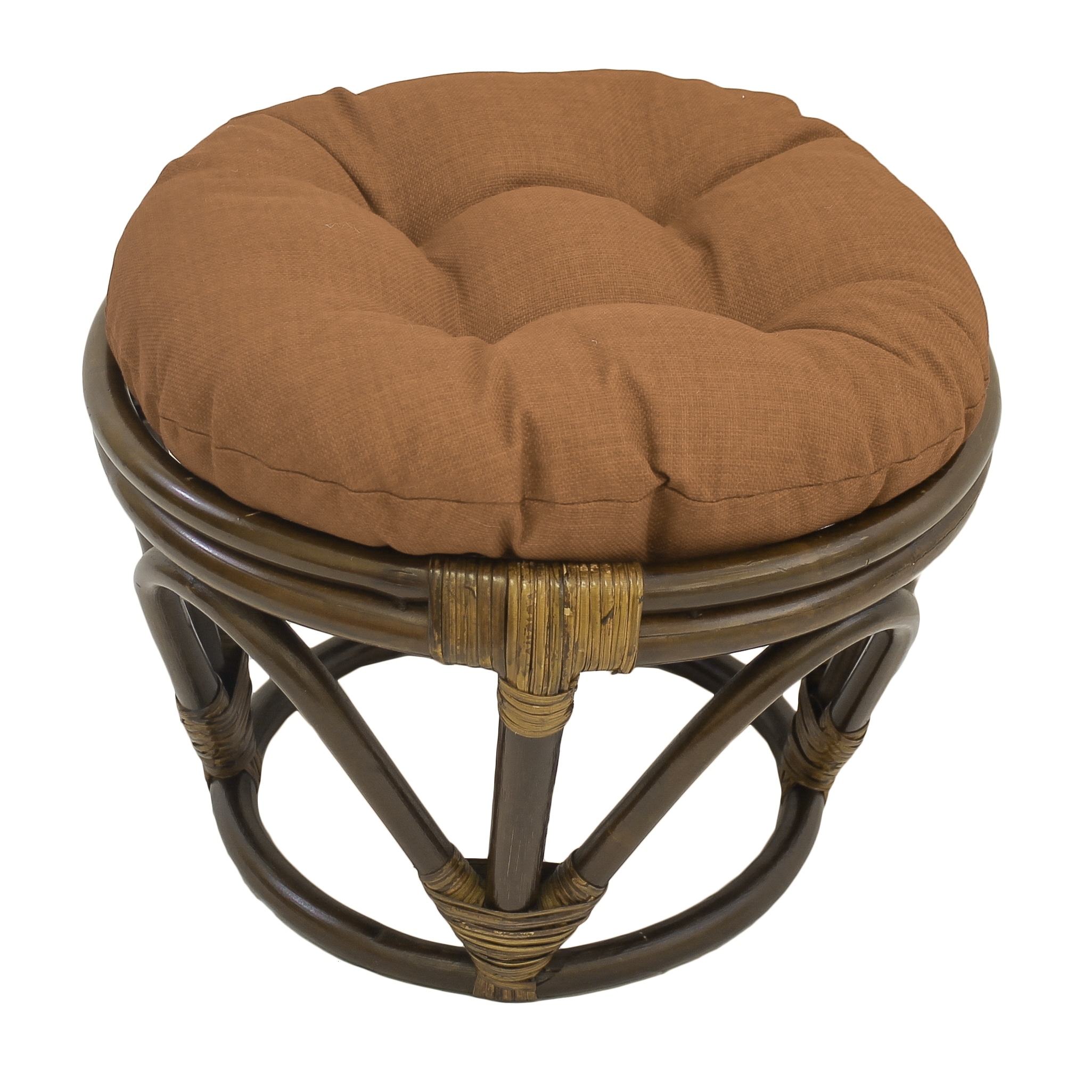 International Caravan Rattan Footsool with Tapestry Cushion International Caravan Rattan Footsool with Tapestry Cushion