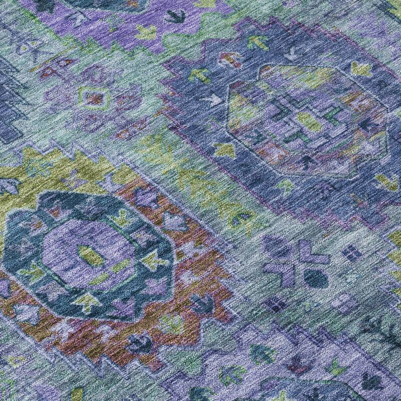 Machine Washable Indoor/ Outdoor Boho Vintage Chantille Rug