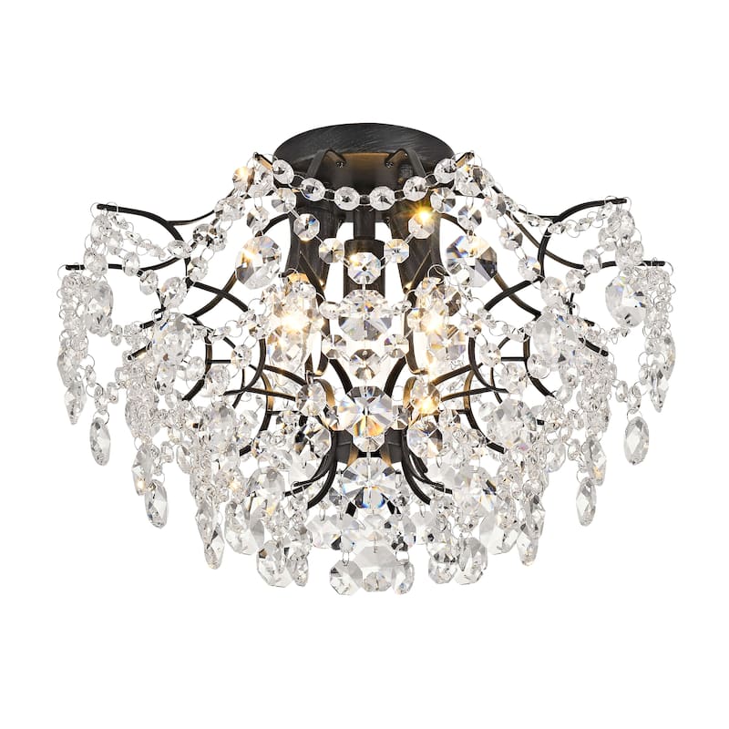 Dalia Elegant Indoor 3-light Crystal Flush Mount