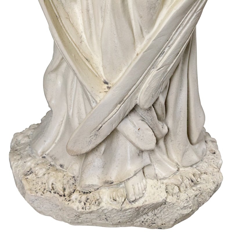 Standing Angel with Wings Outdoor Garden Statue - 16.5"