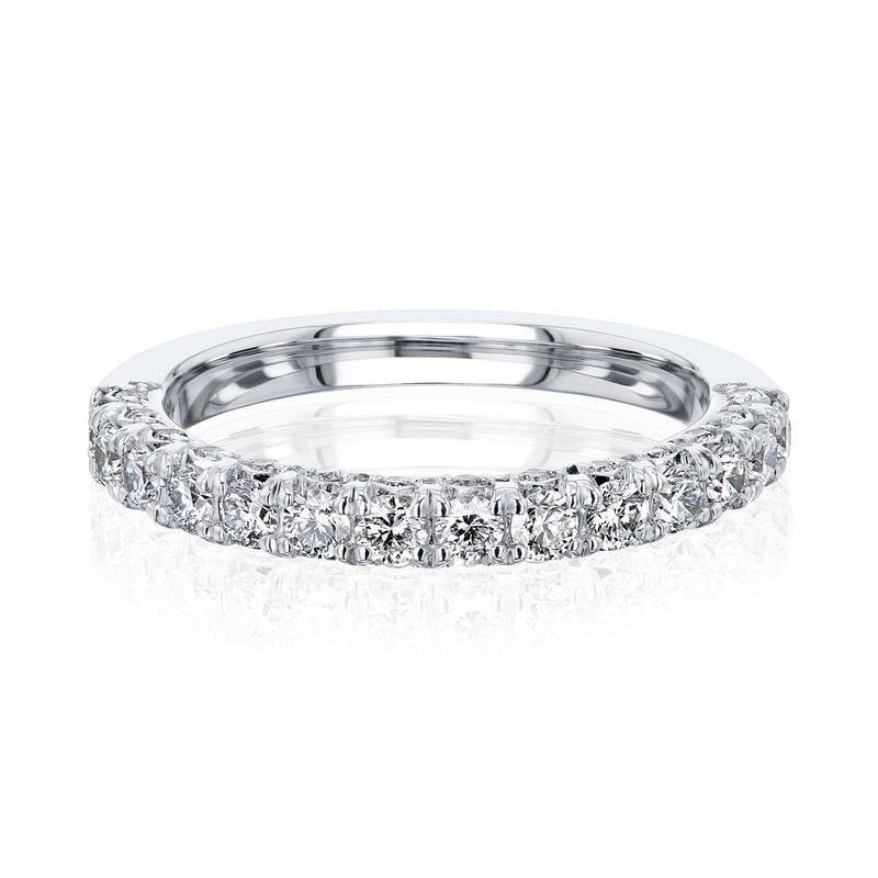 Annello by Kobelli Taylor 14k Gold Diamond Half Eternity Multi-row Wedding Ring (GH/I) - 10 - White