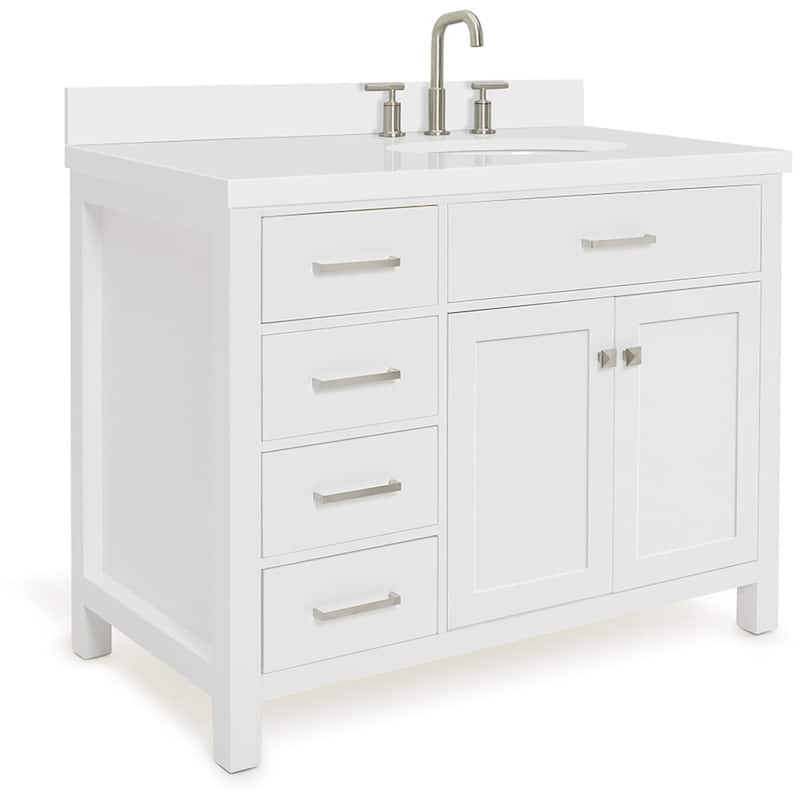 Ariel H043SRWQOVO Bristol 42" Thick Quartz Vanity Top