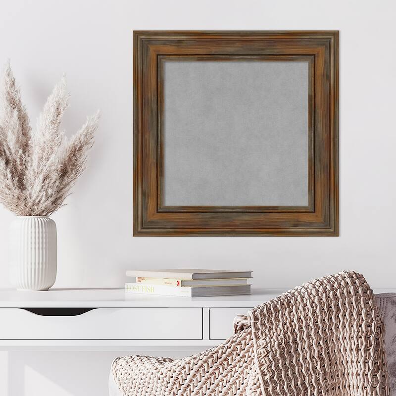 Amanti Art Alexandria Rustic Brown Framed Magnetic Board