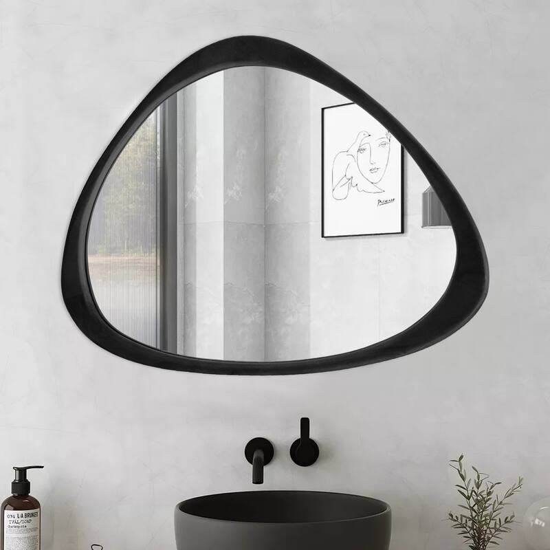 Irregular Mirror Asymmetrical Wood Wall Mirror