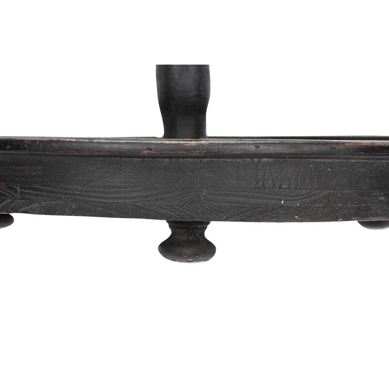 Distressed Wood 2-Tier Tray with Metal Handle