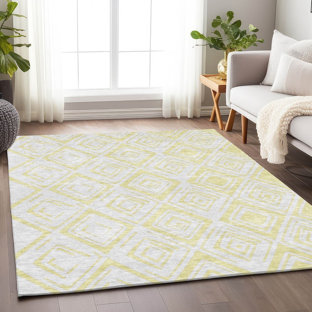 Premium Washable Super Soft Modern Diamond Mayfield Rug