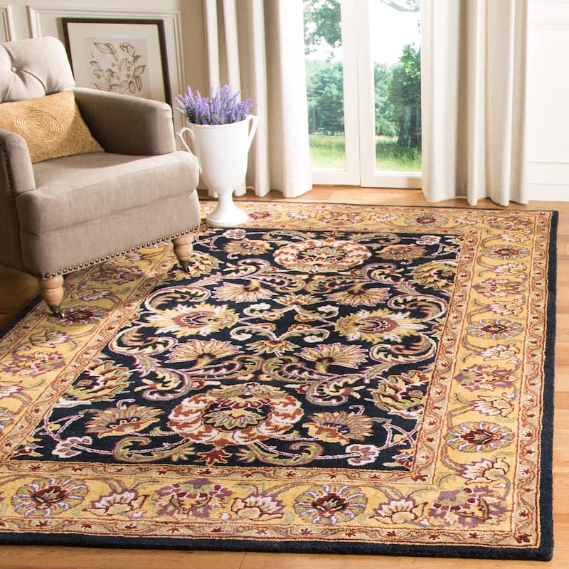 SAFAVIEH Handmade Golden Laska Griselda Traditional Oriental Wool Rug - 6' x 9' - Navy/Gold