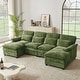 preview thumbnail 44 of 53, 113" Chenillle U Shaped Sectional Sofa with Toss Pillows