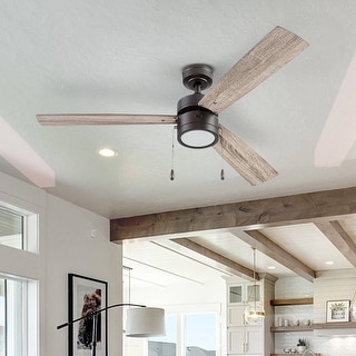 52" Prominence Home Madrona Indoor Ceiling Fan, Painted Gun Metal - 52