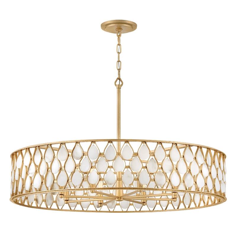 Fredrick Ramond FR41506 Estie 8 Light 38" Wide Drum Chandelier