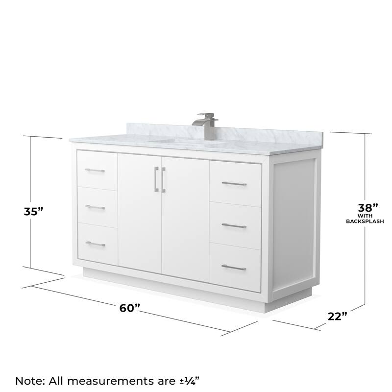 Wyndham Collection WCF1111-60S-NAT-MXX Icon 60" Free Standing Single