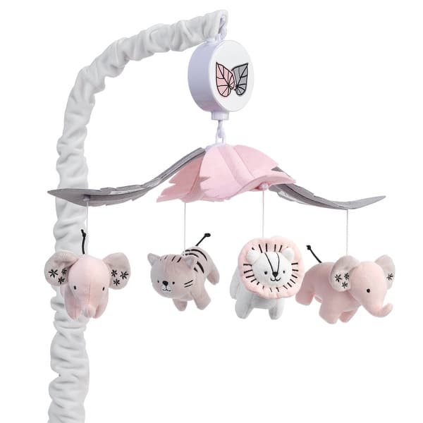 Lambs & Ivy Happy Jungle Musical Baby Crib Mobile Safari Animals