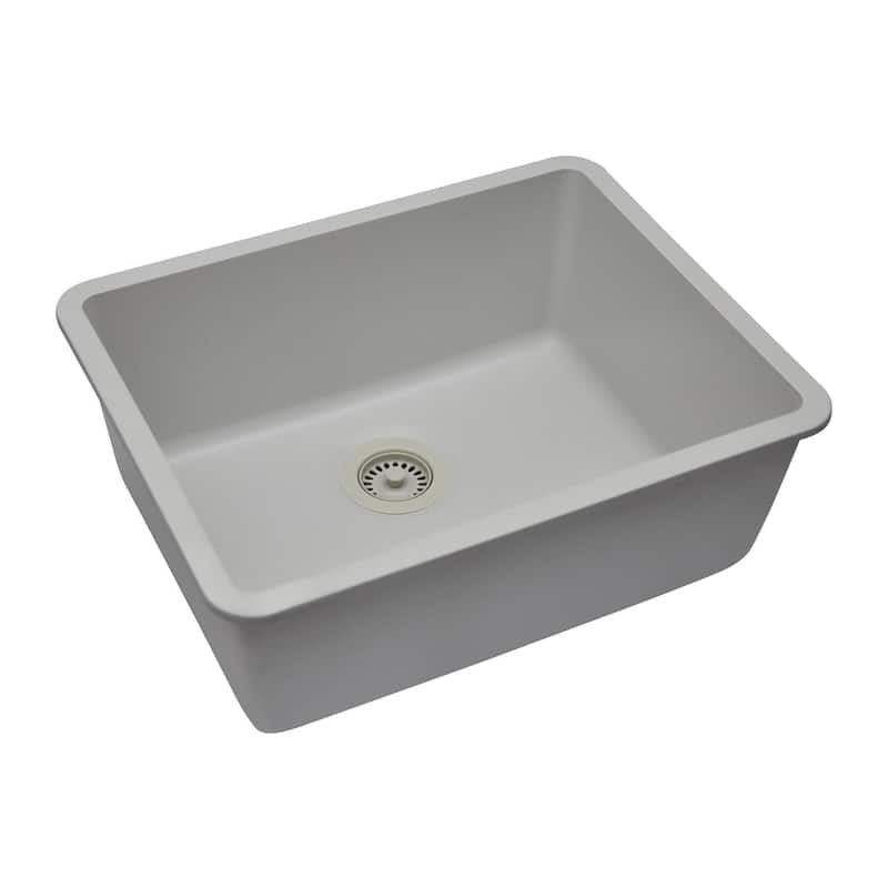 23" x 18" Quartz Kitchen Sink, Single Bowl Sink, Drop-in Sink, Undermount Sink, Granite Kitchen Sink, with Steel... - 23"x18"