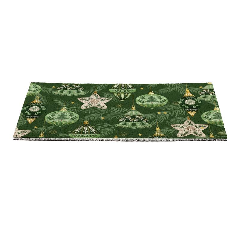 Shades of Green PVC Door Mat - 28" x 16"