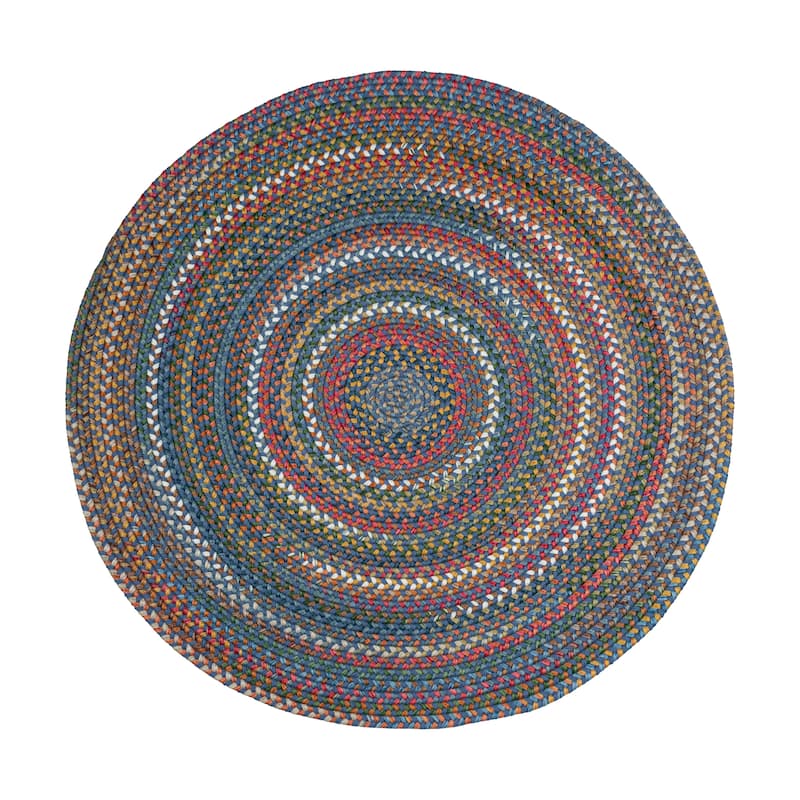 Rhody Rug Charisma Indoor/ Outdoor Braided Area Rug - 4 ft x 4 ft - Sapphire