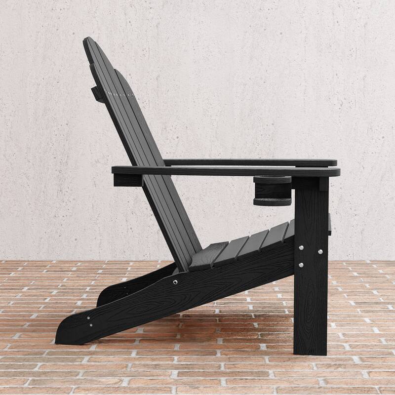 LUE BONA Patio HDPS Adirondack Chair Plastic Weather Resistant Outdoor Chairs Set of 4 - 30 in.W x 35 in.D x 36.5 in.H