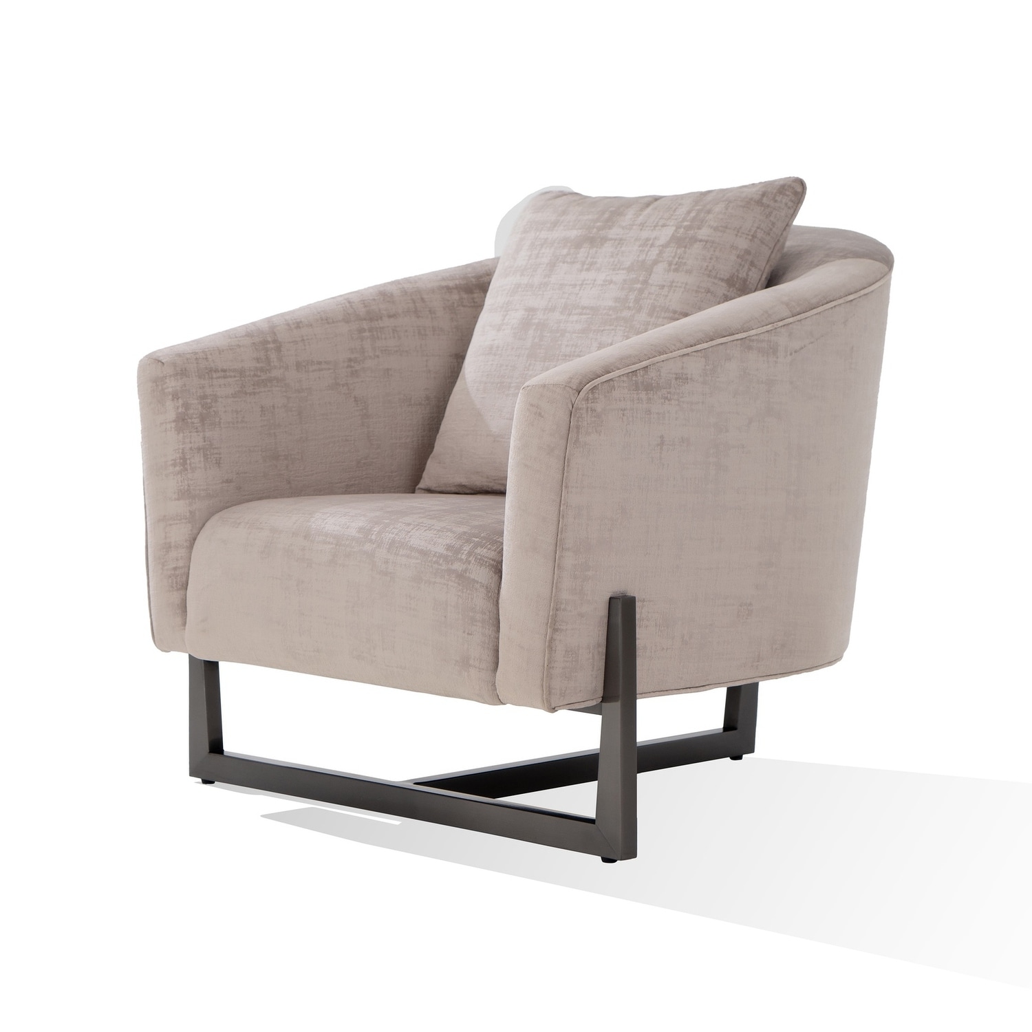 Modrest Forbis Contemporary Light Grey Fabric Accent Chair