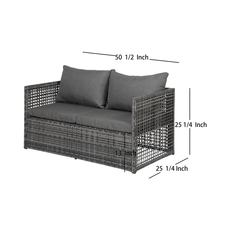 Audy Outdoor 4-Piece Cushioned Rattan Patio Furniture Chat Set