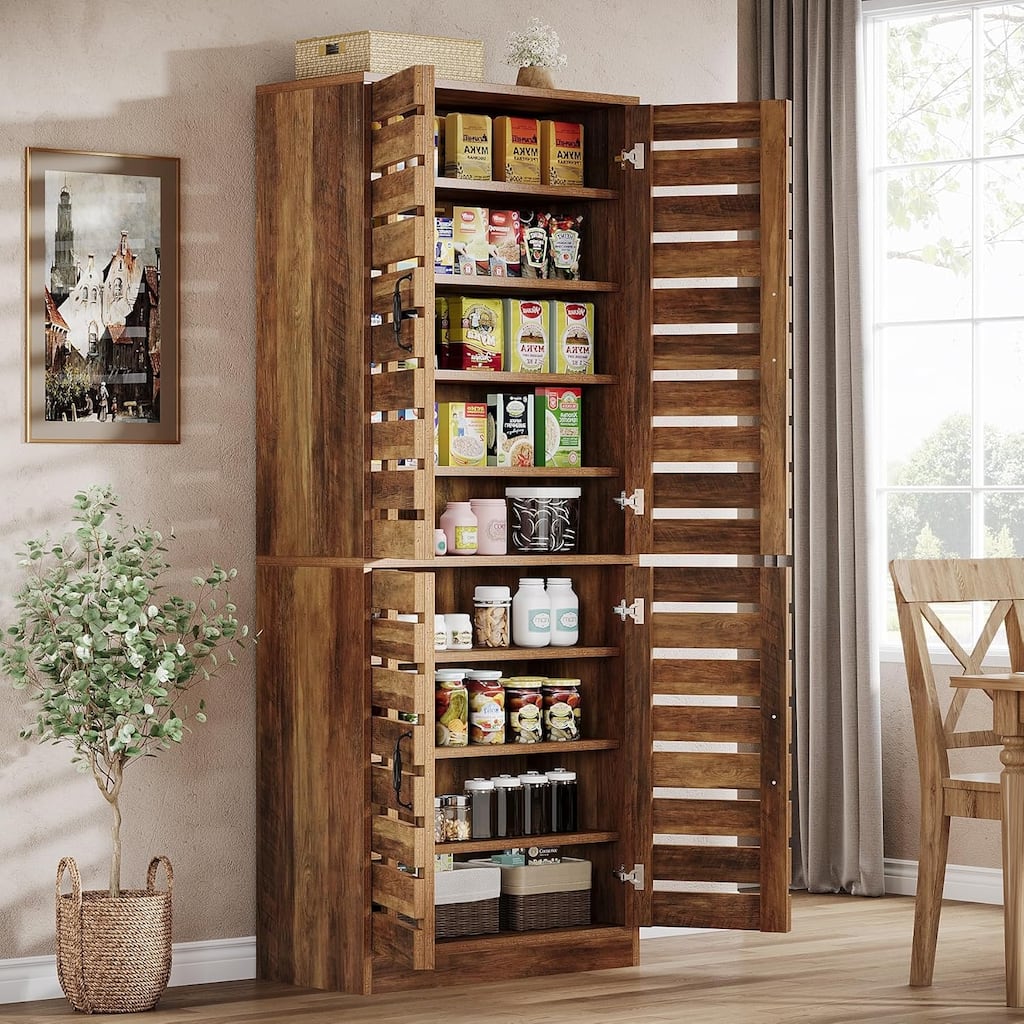 70.8" Kitchen Pantry Cabinet with Adjustable Shelves, Dining Room Storage Cabinet